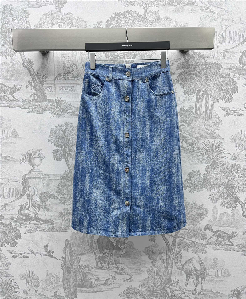 Chanel washed denim skirt replica designer clothes