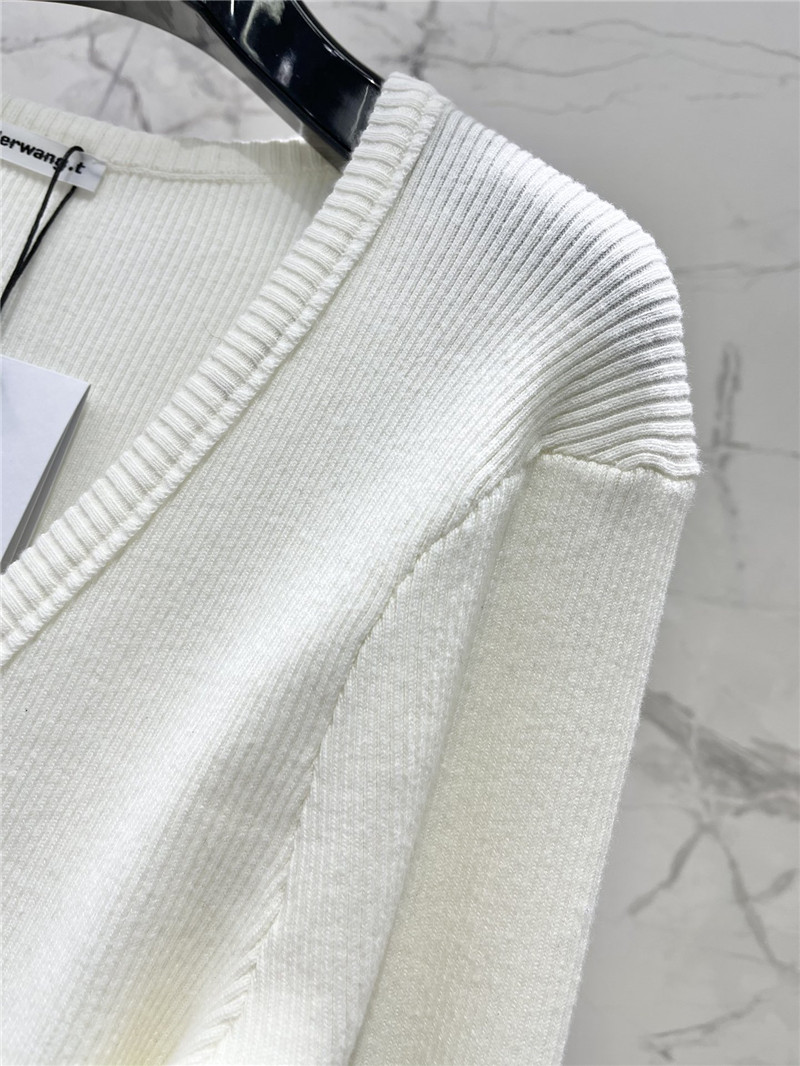 Alexander Wang Logo Knitted Cardigan in White