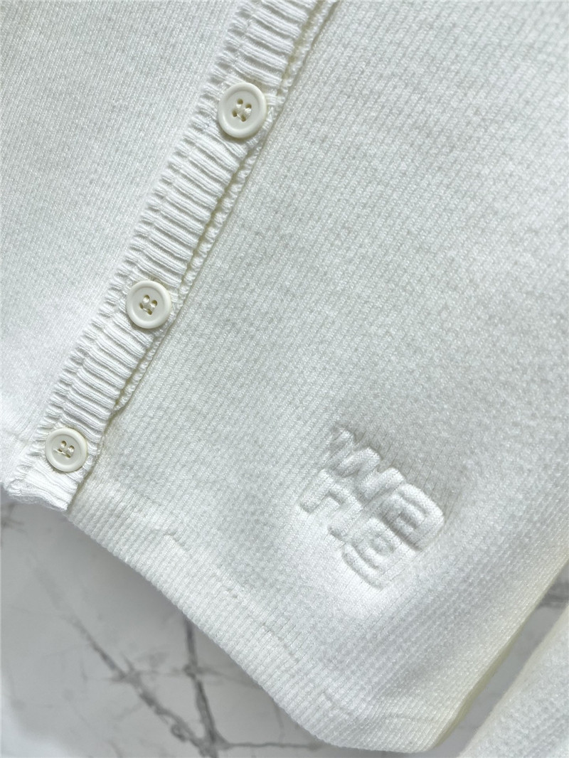 Alexander Wang Logo Knitted Cardigan in White