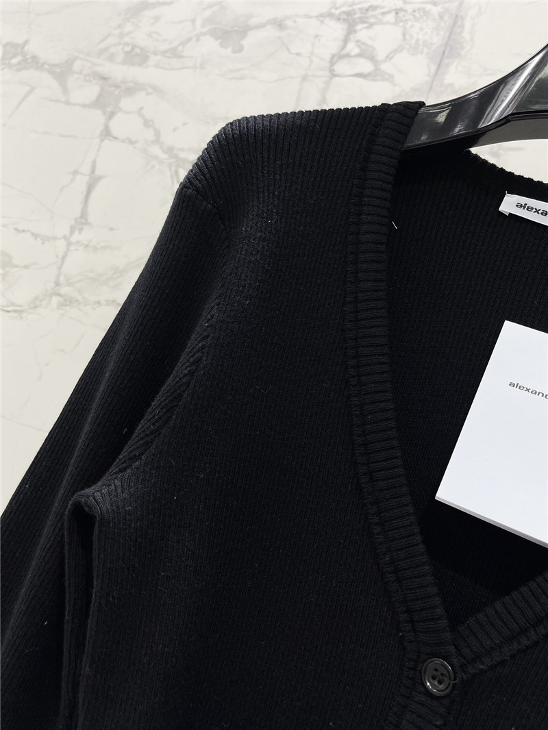 Alexander Wang Logo Knitted Cardigan in Black