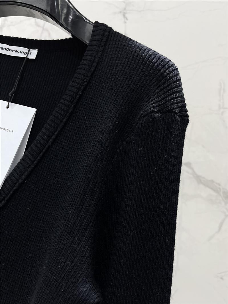 Alexander Wang Logo Knitted Cardigan in Black