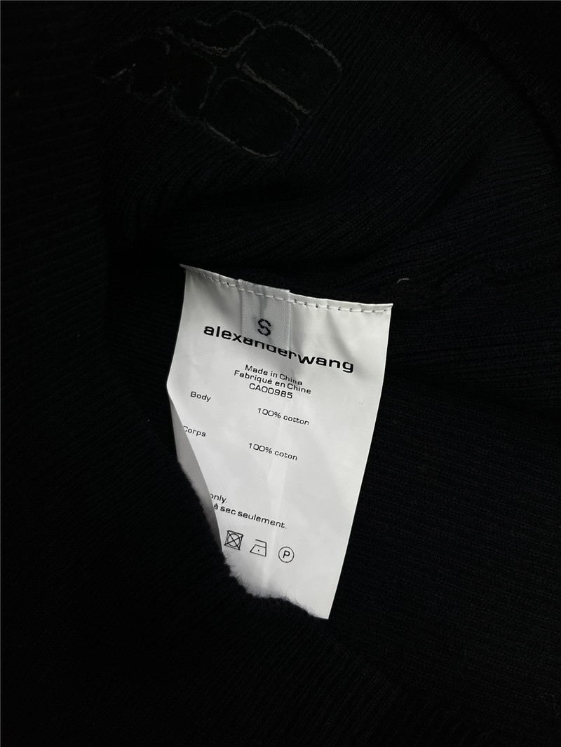 Alexander Wang Logo Knitted Cardigan in Black