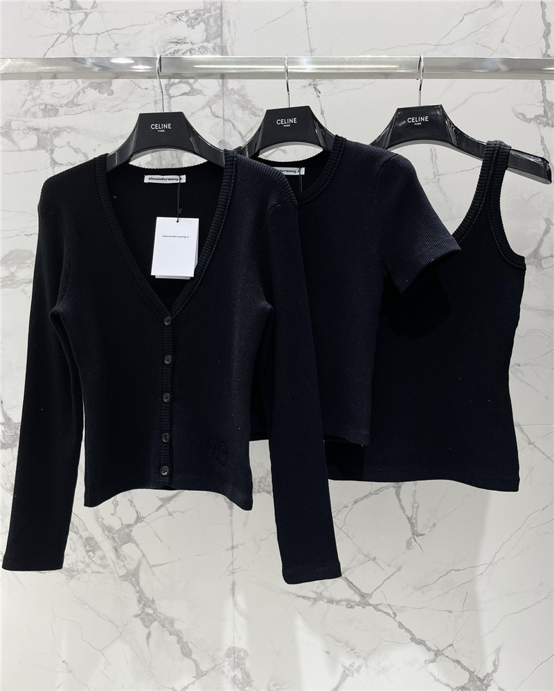 Alexander Wang Logo Knitted Cardigan in Black