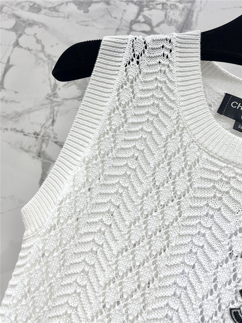 Chanel knitted short sleeves cheap designer replica clothes