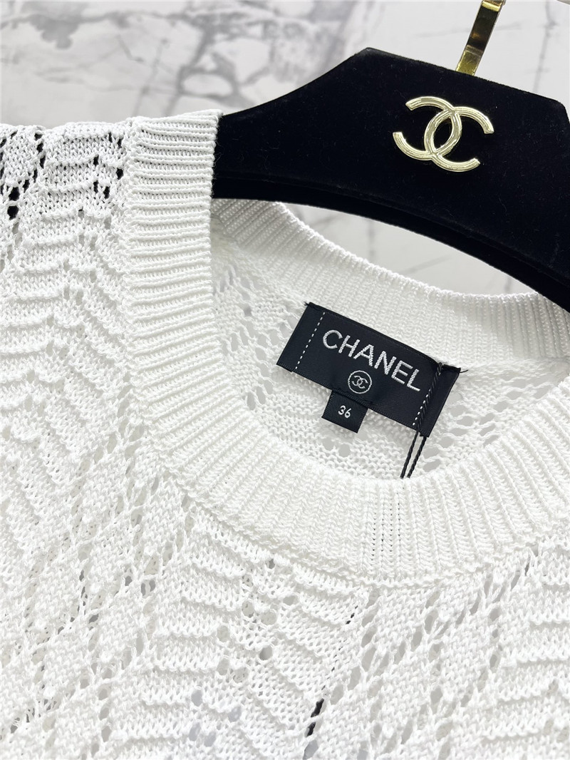 Chanel knitted short sleeves cheap designer replica clothes