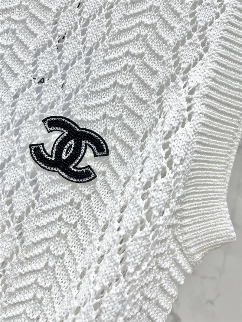Chanel knitted short sleeves cheap designer replica clothes