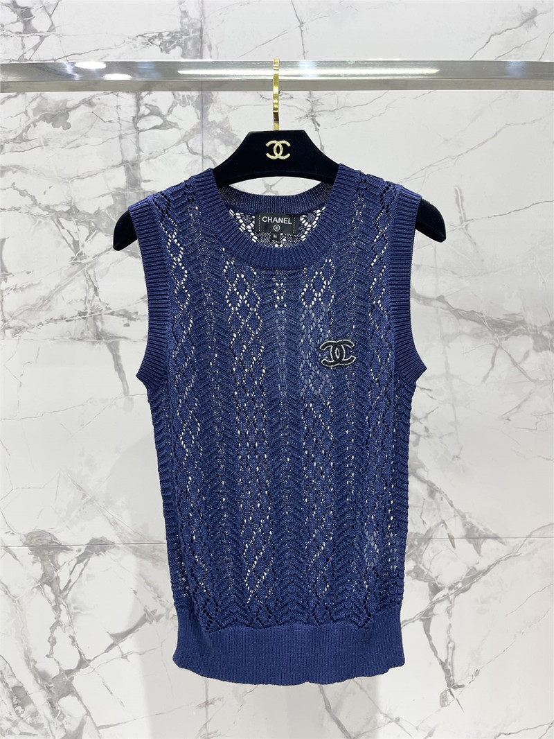 Chanel knitted short sleeves cheap designer replica clothes