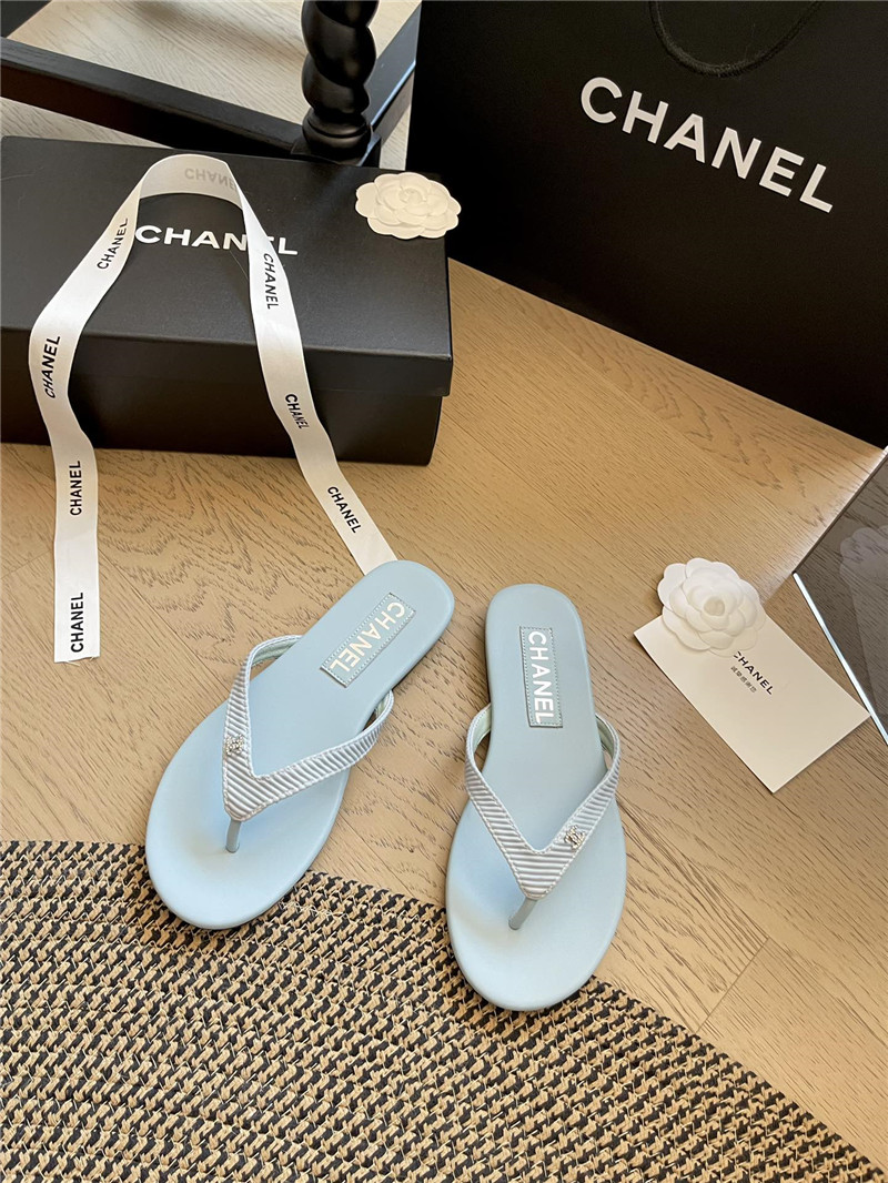 Ch**el flat blue flip flops