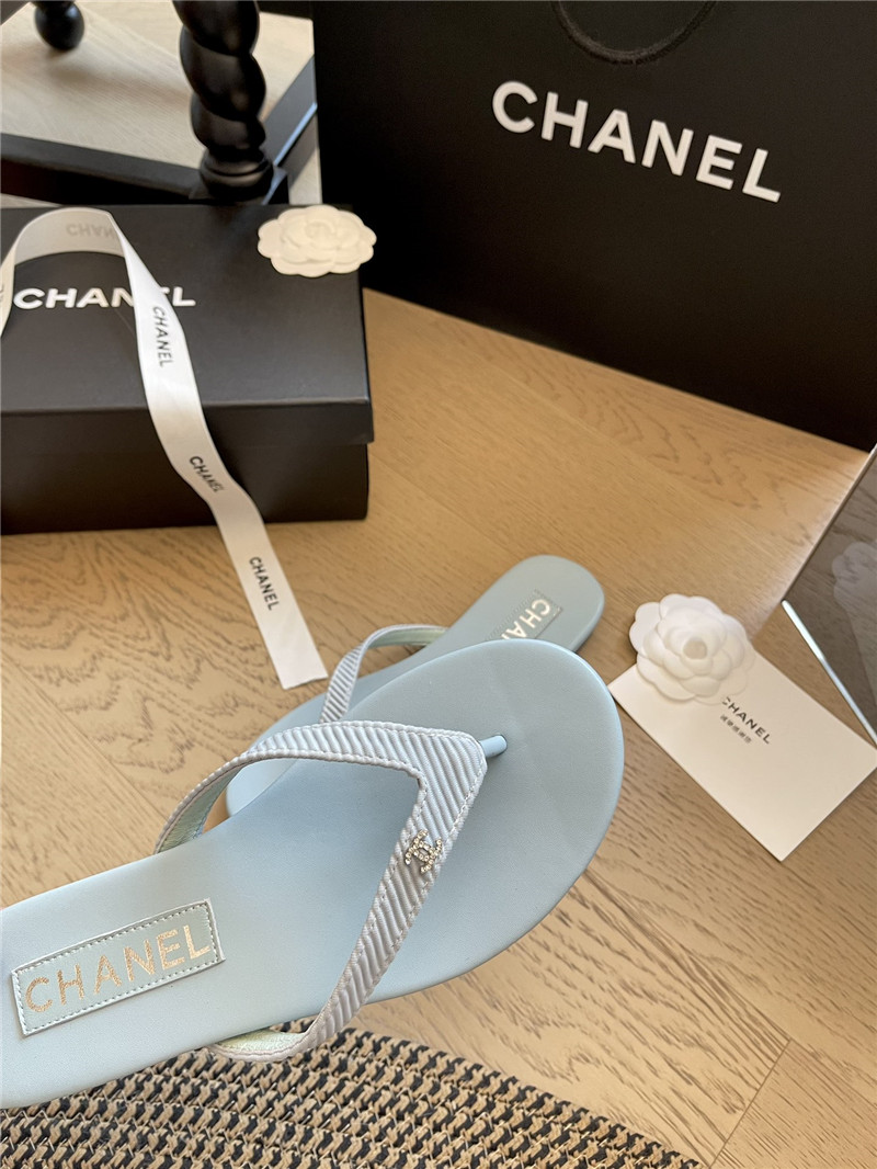 Ch**el flat blue flip flops