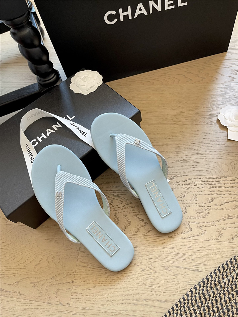 Ch**el flat blue flip flops