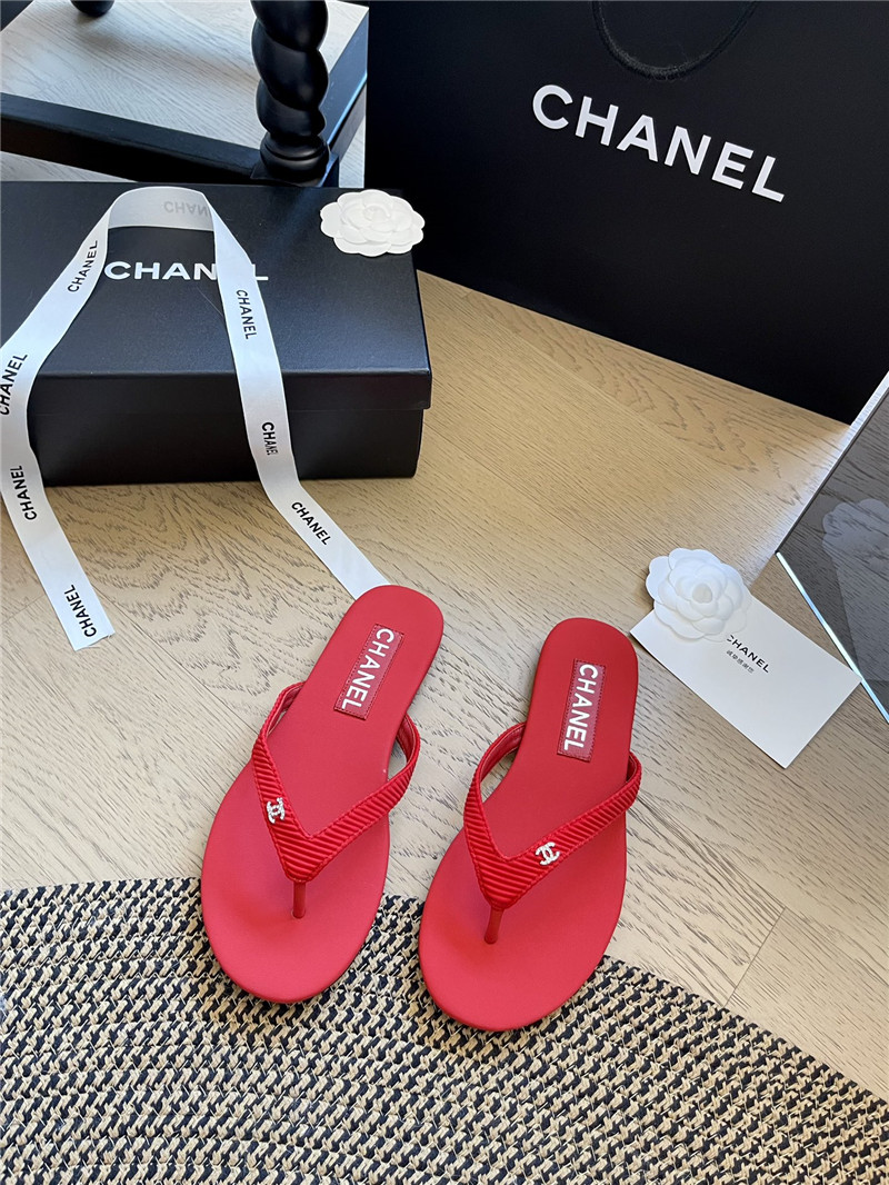 Ch**el flat red flip flops