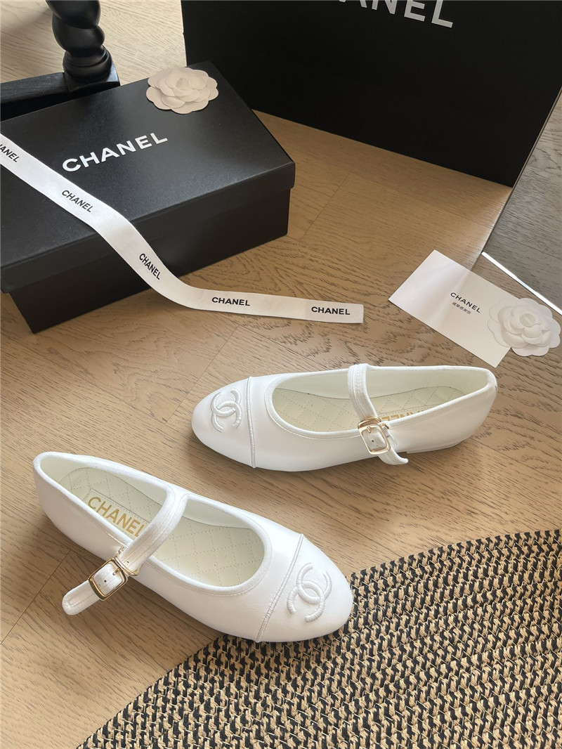 Ch**el mary janes leather ballet flats