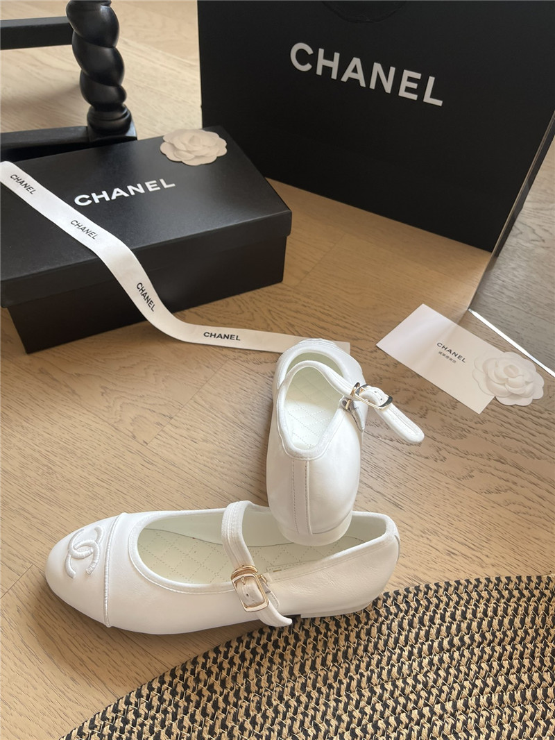 Ch**el mary janes leather ballet flats