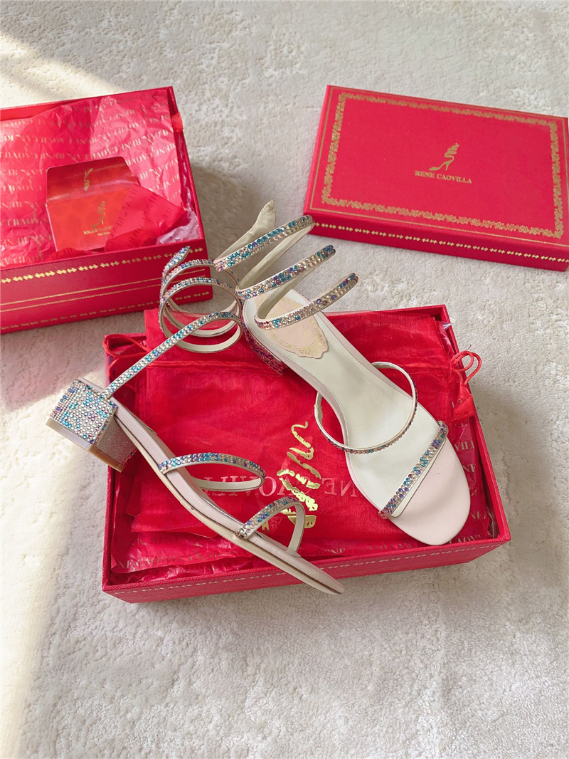 Rene Caovilla Cleo 45 Embellished Satin Sandals