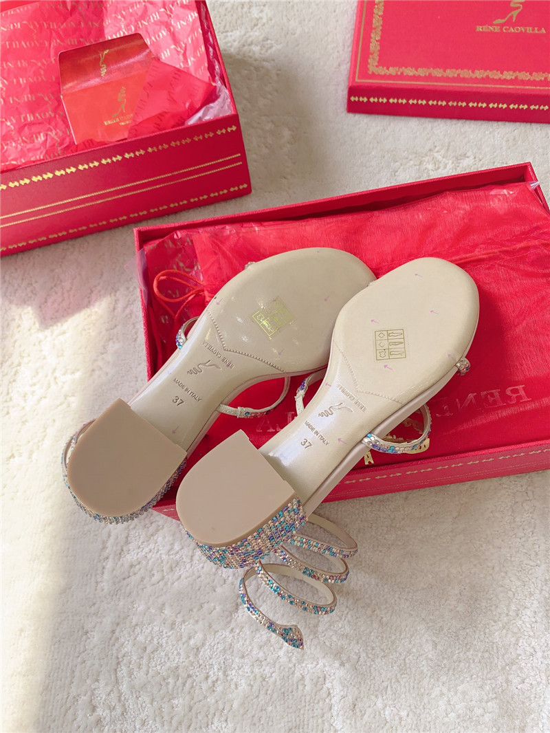 Rene Caovilla Cleo 45 Embellished Satin Sandals