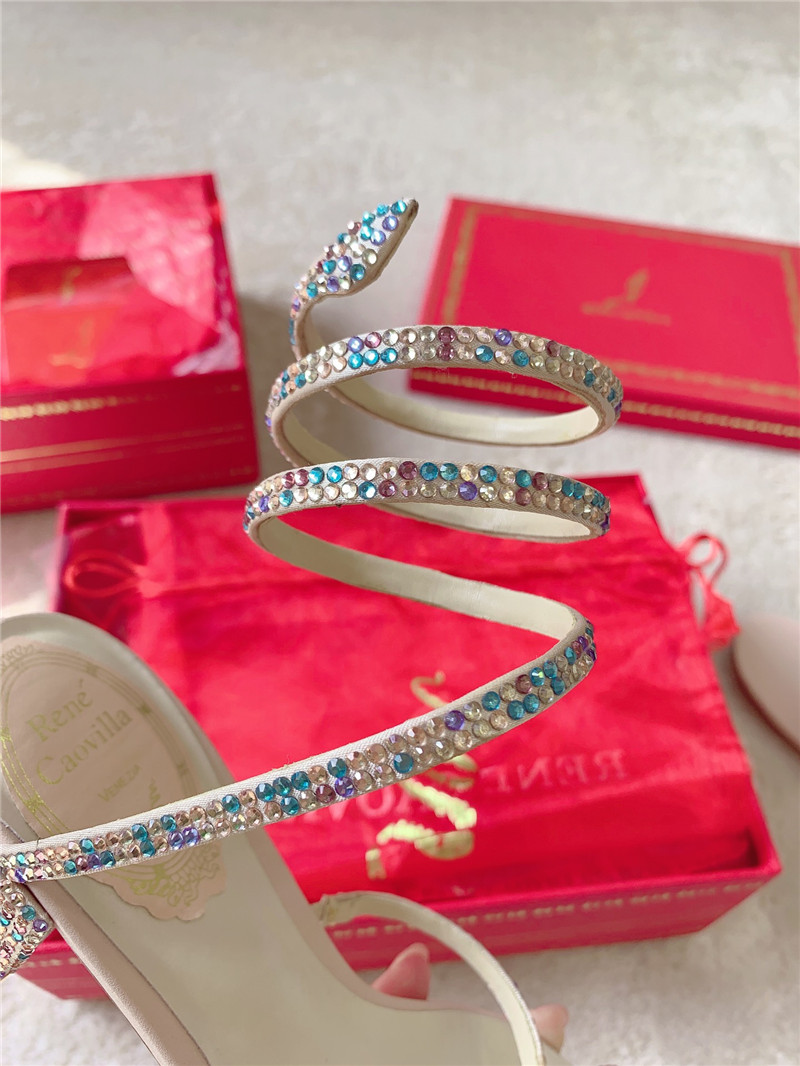 Rene Caovilla Cleo 45 Embellished Satin Sandals