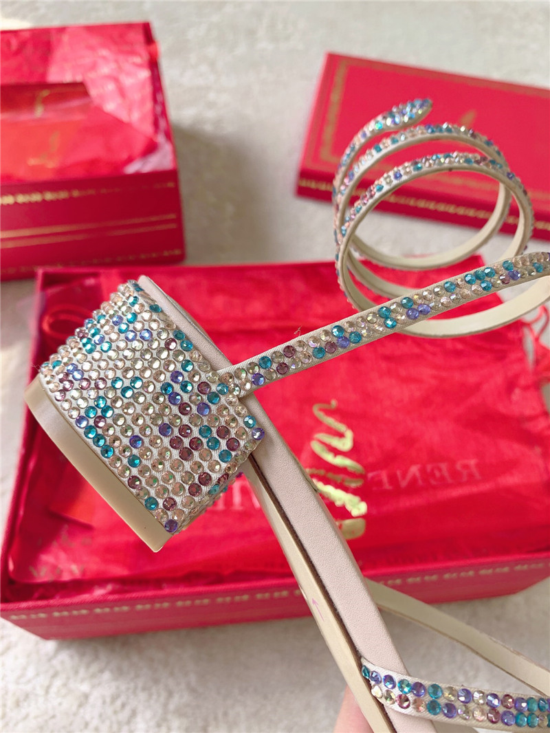 Rene Caovilla Cleo 45 Embellished Satin Sandals