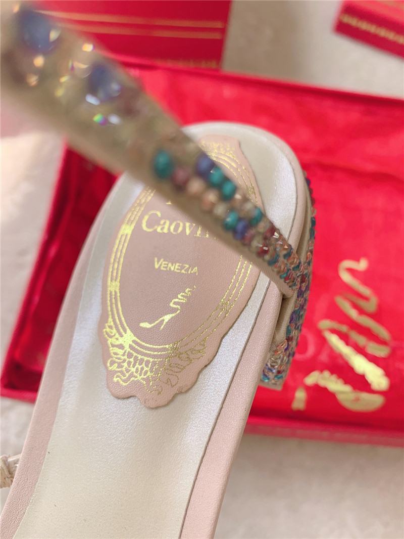 Rene Caovilla Cleo 45 Embellished Satin Sandals