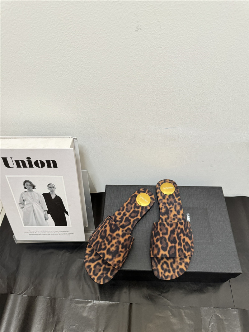 Saint Laurent Leopard Print Slides