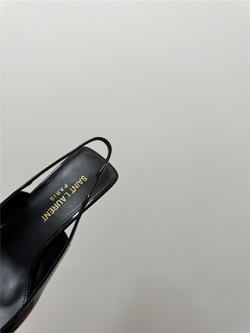 Saint Laurent Black Slingback 50mm Patent-Leather Pumps