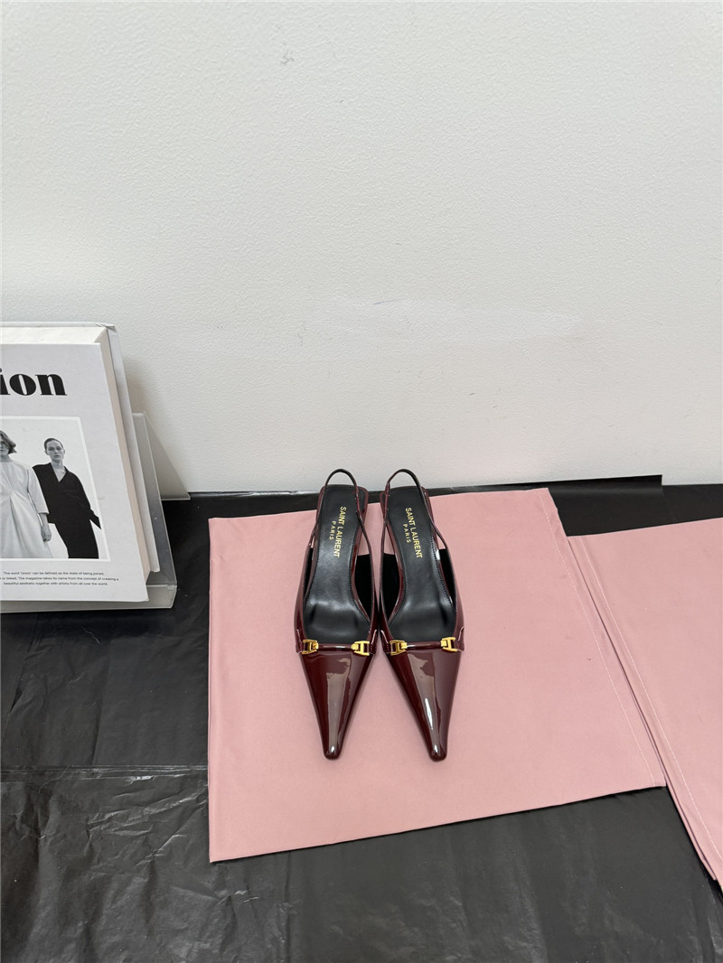 Saint Laurent Slingback 50mm Patent-Leather Pumps