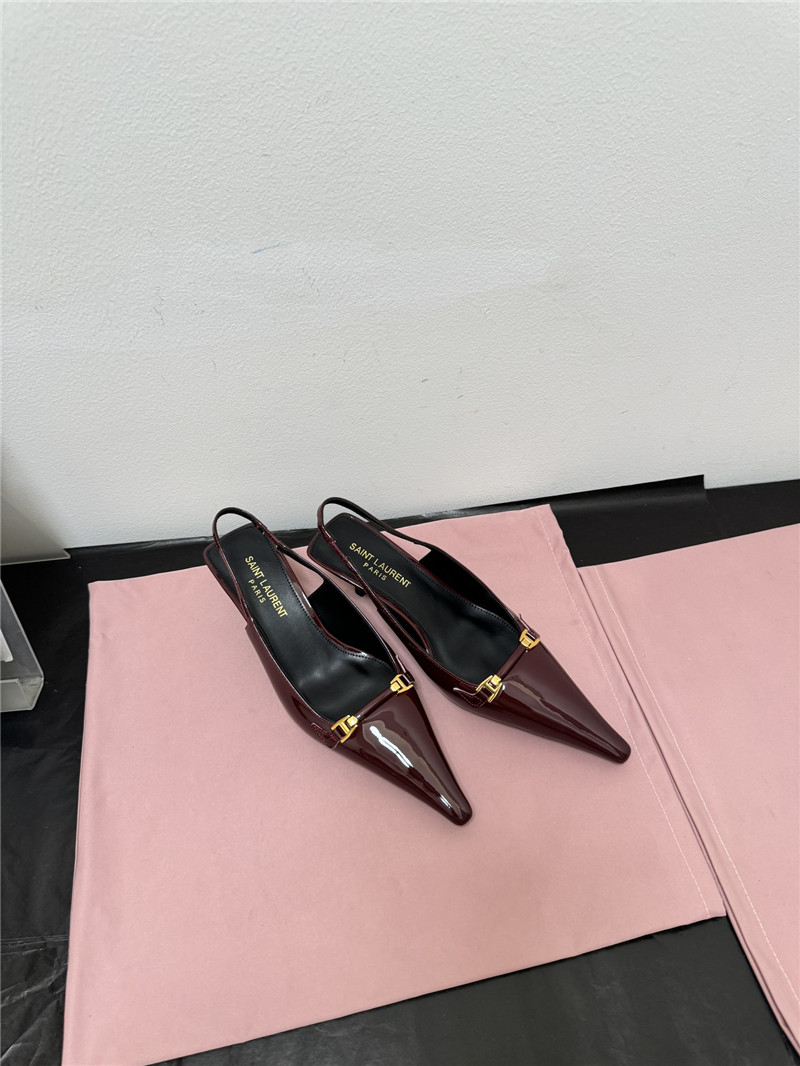 Saint Laurent Slingback 50mm Patent-Leather Pumps