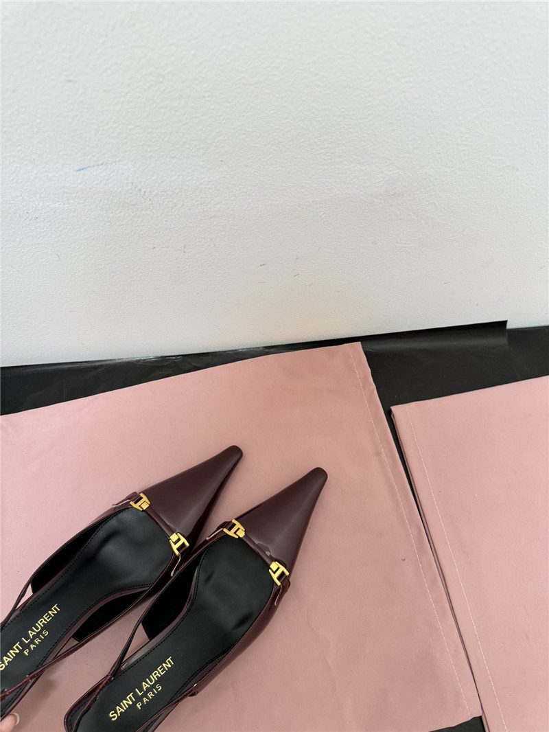 Saint Laurent Slingback 50mm Patent-Leather Pumps