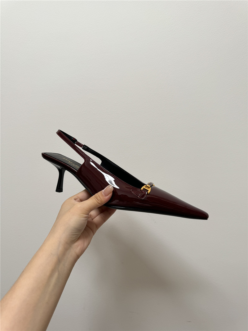 Saint Laurent Slingback 50mm Patent-Leather Pumps