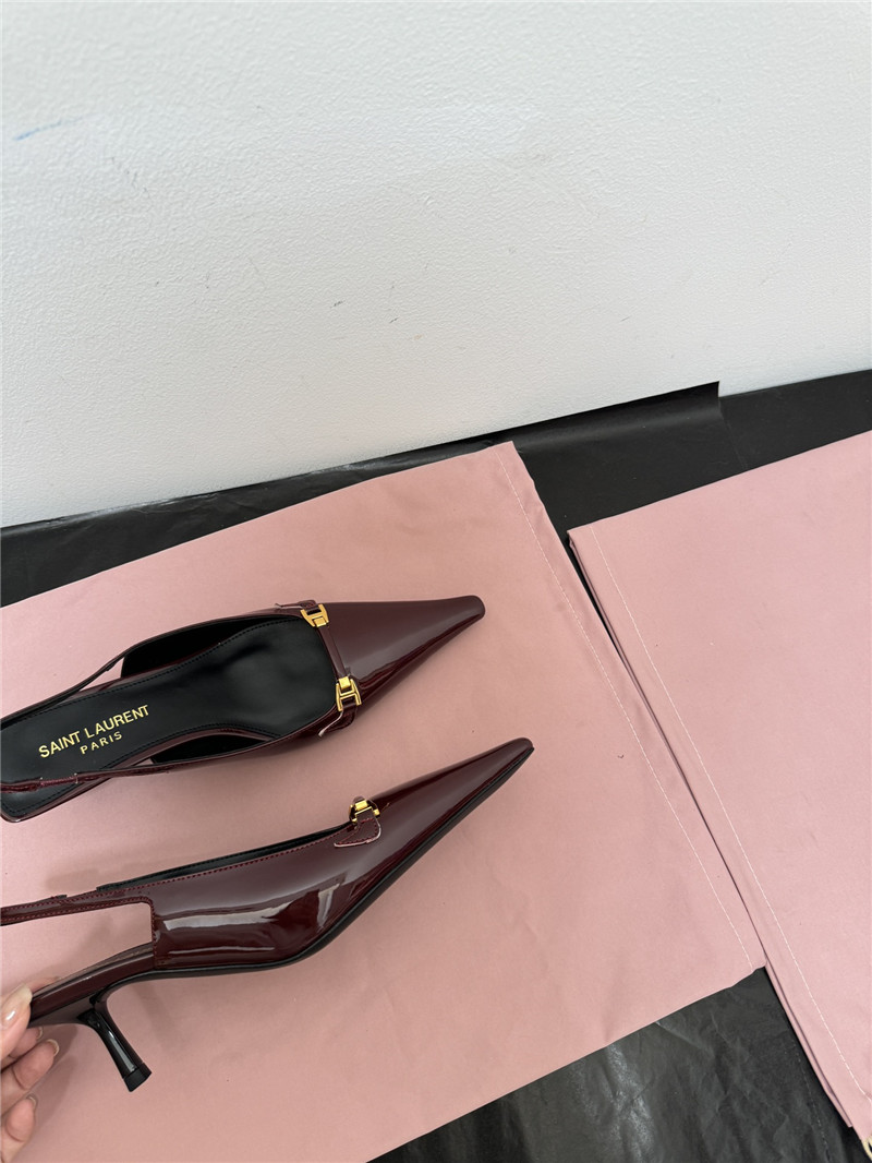 Saint Laurent Slingback 50mm Patent-Leather Pumps