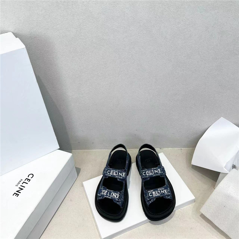 Celine Leo Leather Sandals