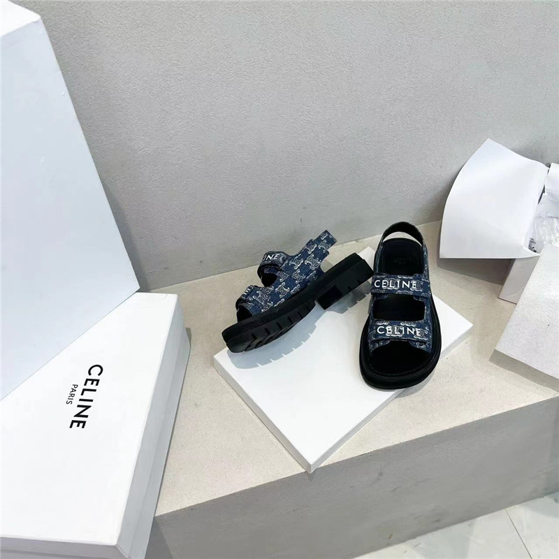 Celine Leo Leather Sandals