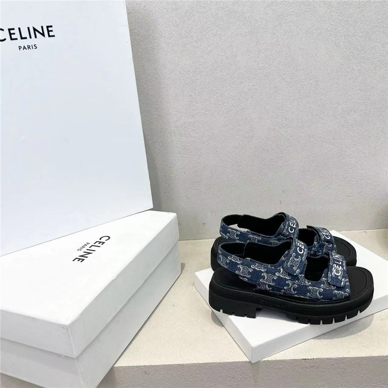 Celine Leo Leather Sandals