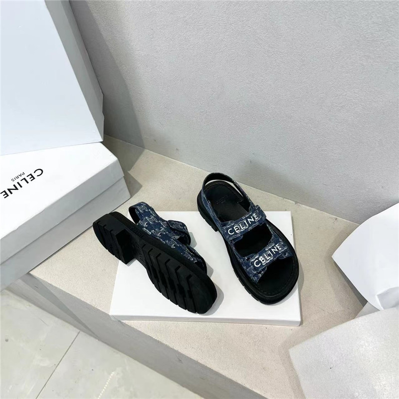 Celine Leo Leather Sandals