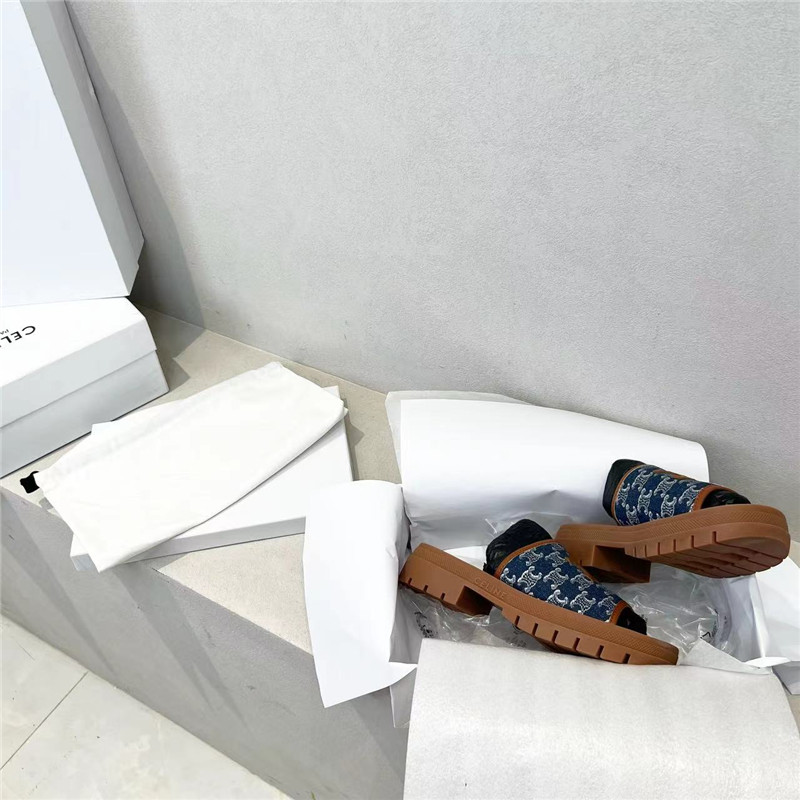 Celine Clea Triomphe Platform Slides