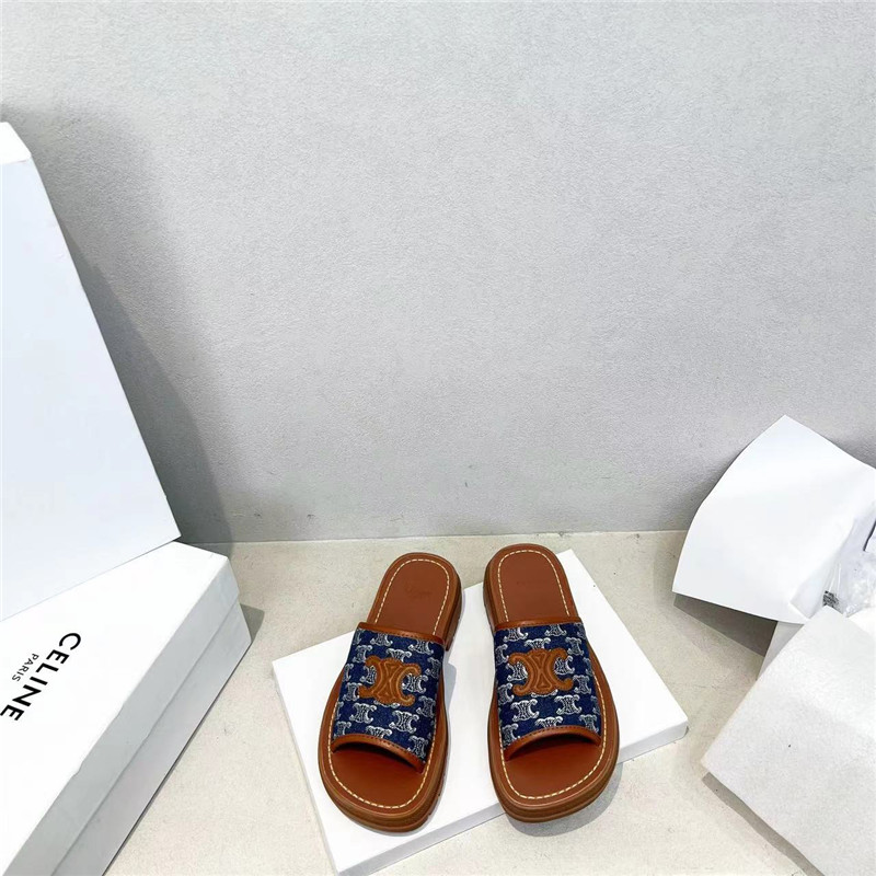 Celine Clea Triomphe Platform Slides