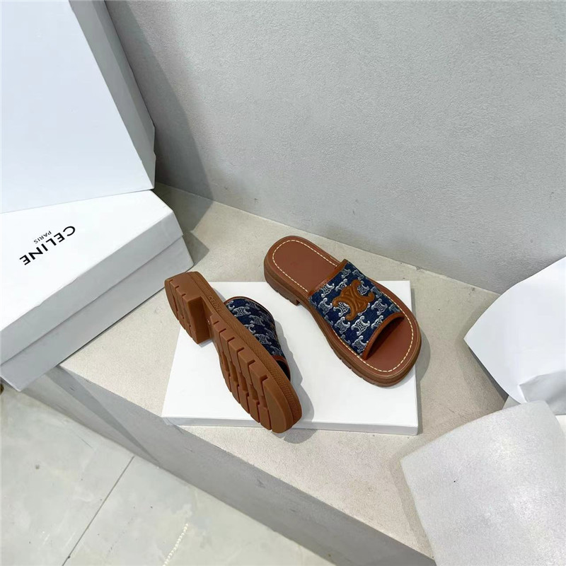 Celine Clea Triomphe Platform Slides