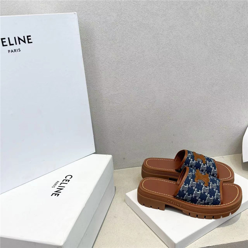 Celine Clea Triomphe Platform Slides