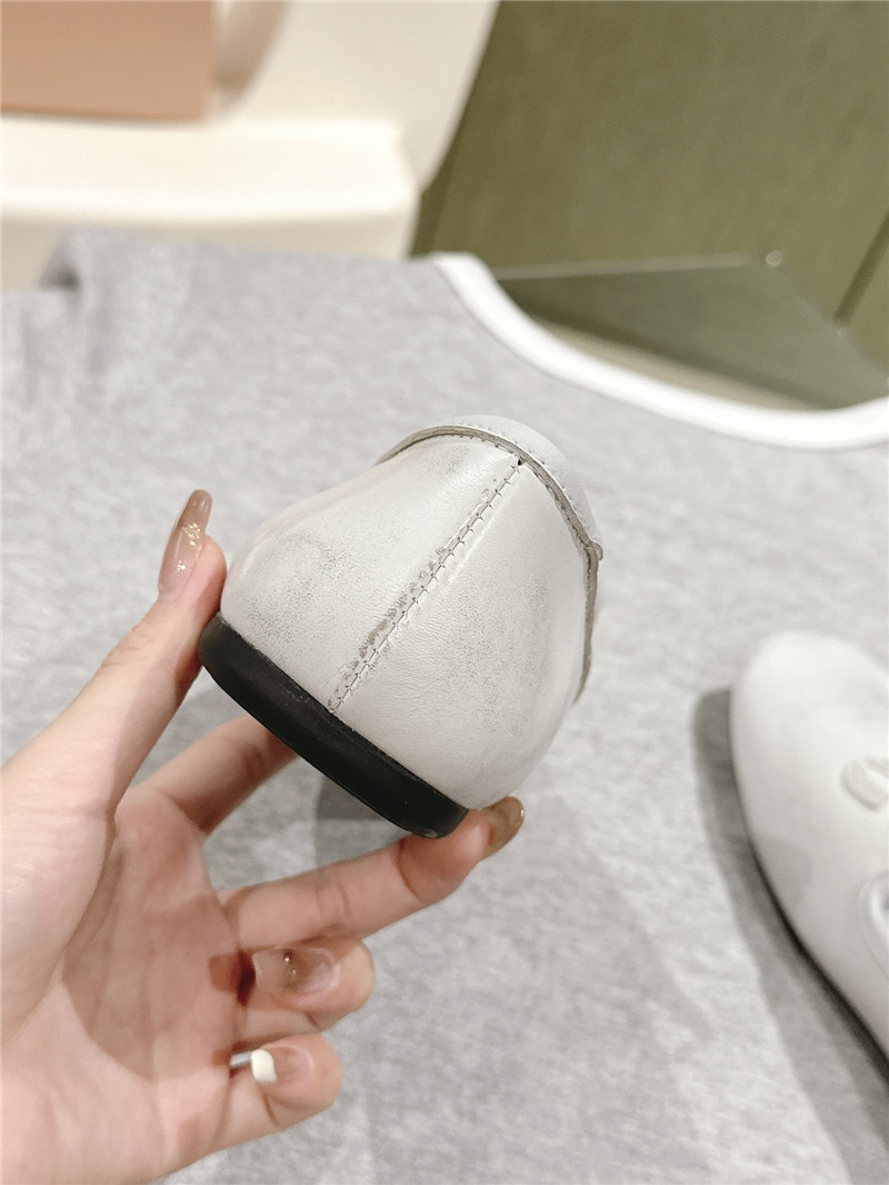 Miu Miu White Leather Loafers