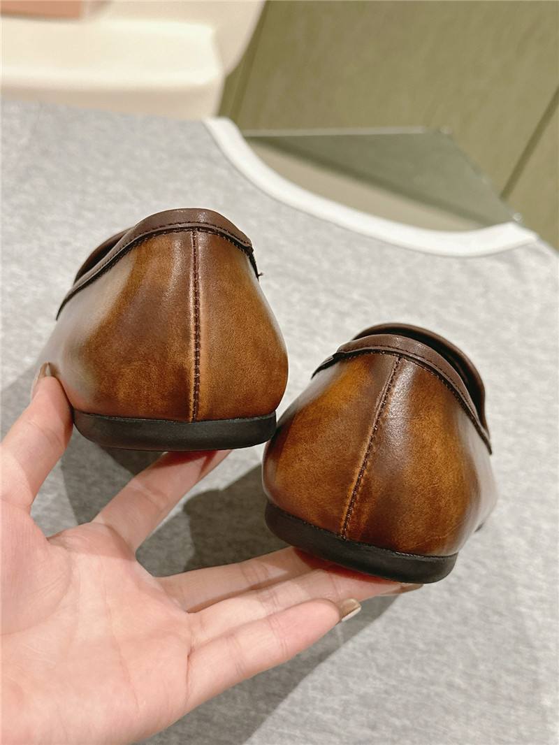 Miu Miu Brown Leather Loafers