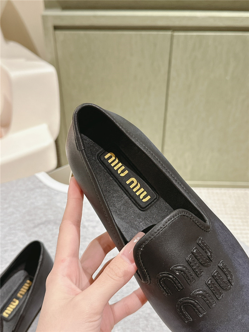 Miu Miu Black Leather Loafers