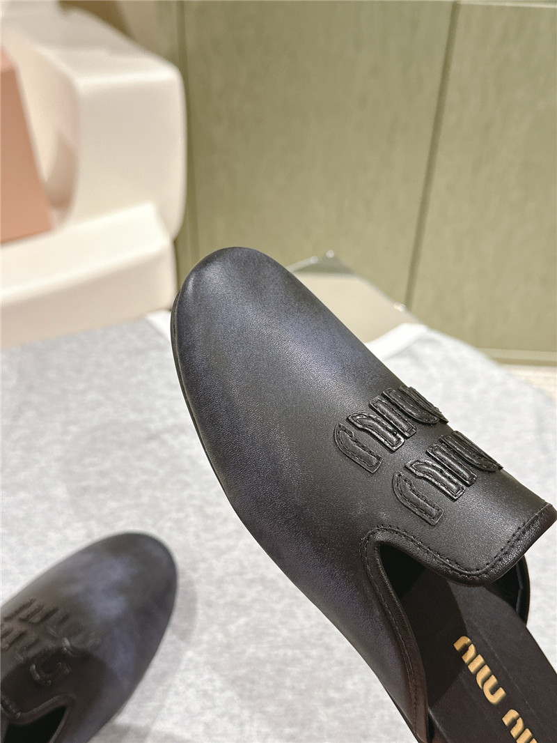 Miu Miu Blue Covered Flat Mules