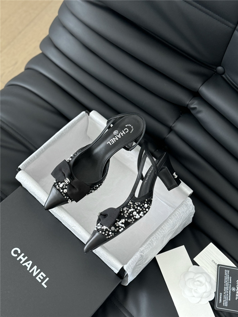 Ch**el butterfly knot slingback