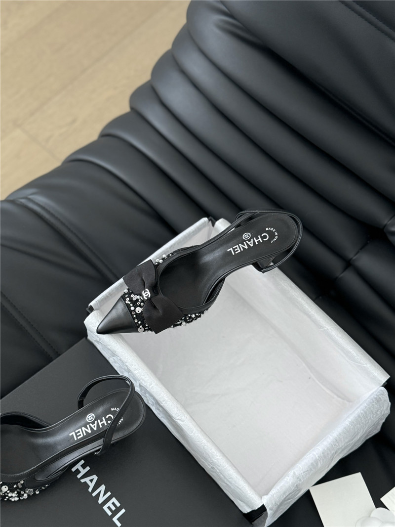 Ch**el butterfly knot slingback