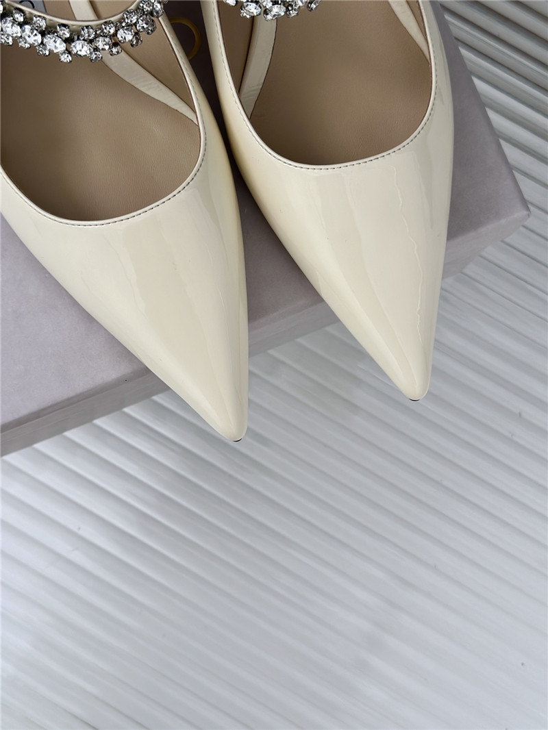 Jimmy Choo Bing 25 Crystal Strap Patent Leather Flats