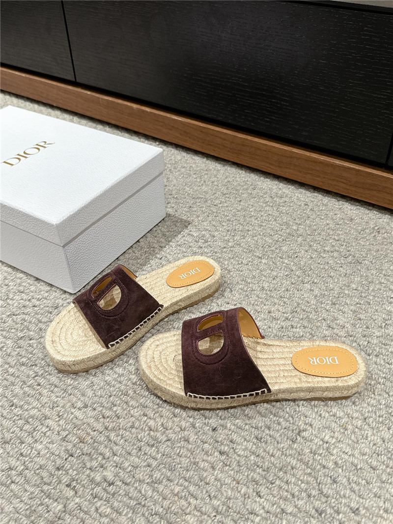 D10r cd suede espadrille slides