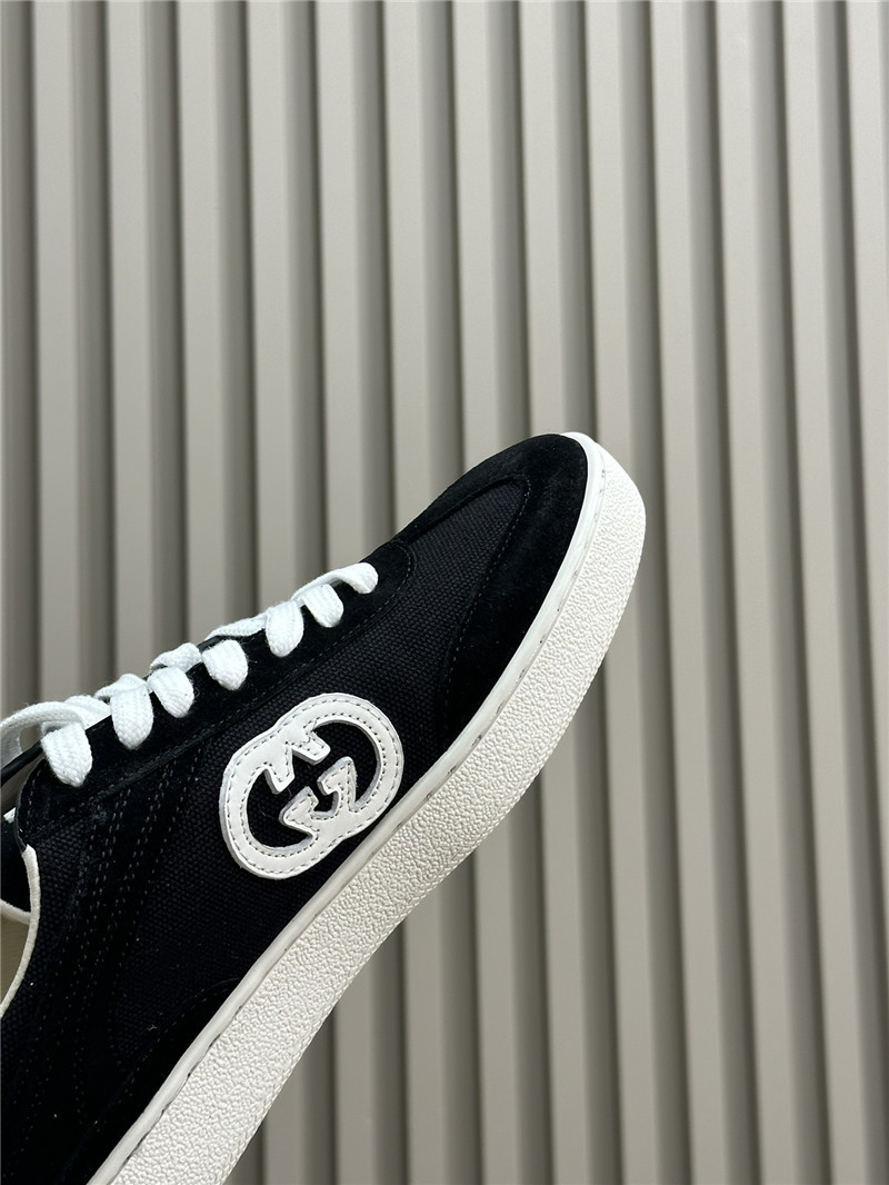 Gucci GG Logo Lace-Up Black Sneakers