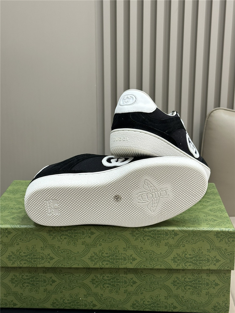 Gucci GG Logo Lace-Up Black Sneakers