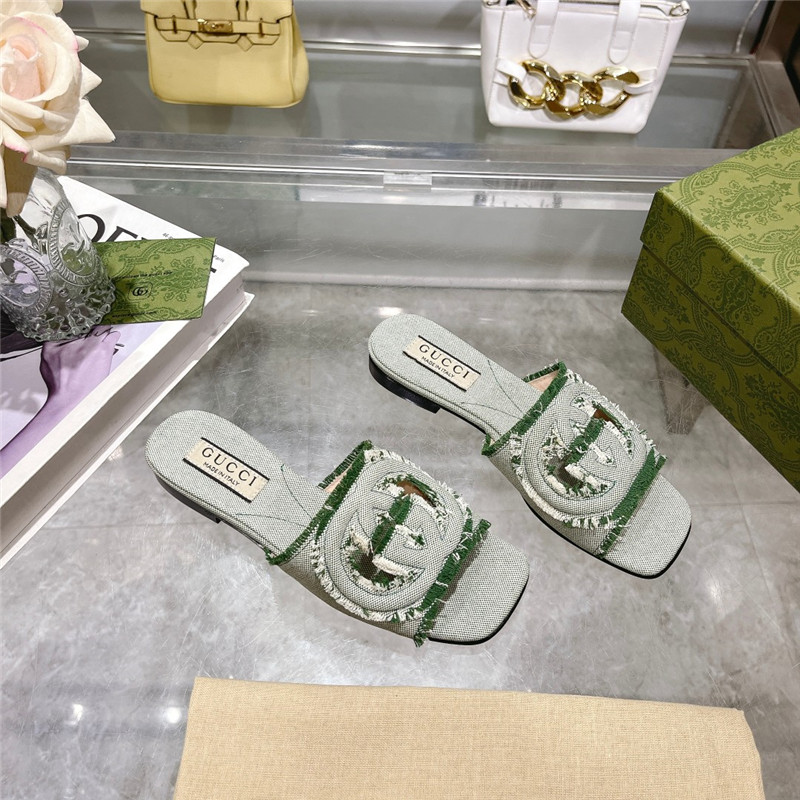 Gucci Interlocking G Slide Sandal Light Aquamarine