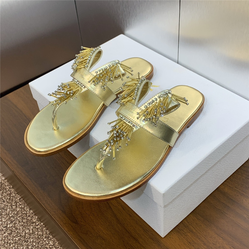 Dior Eclat Thong Sandal Gold