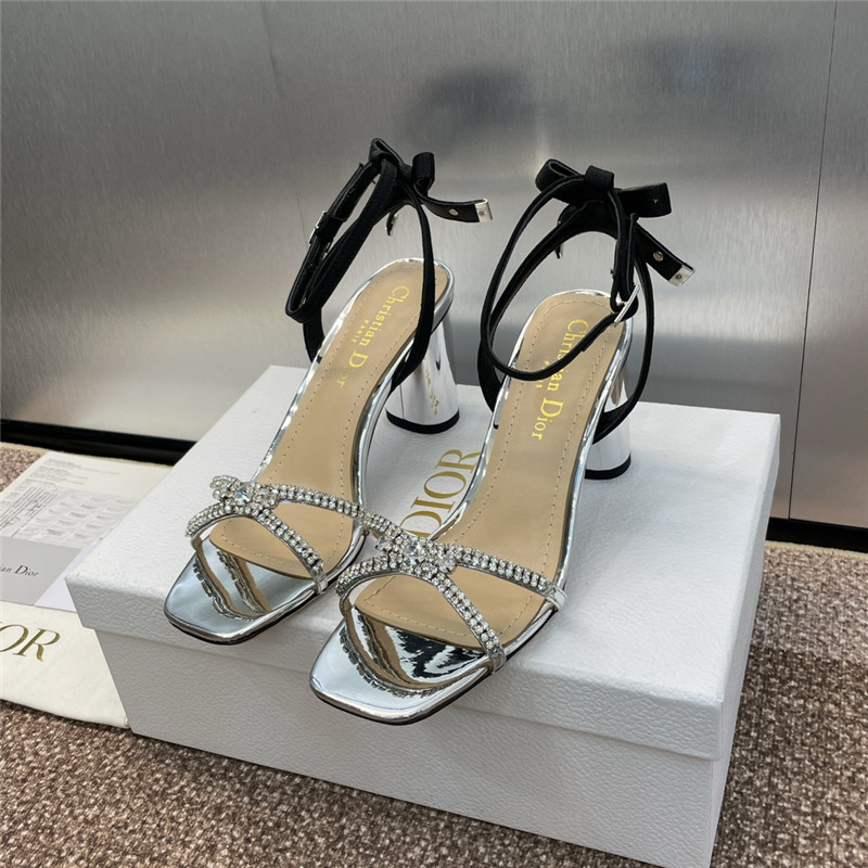 Dior Sunset Heeled Sandals Silver